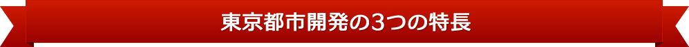 東京都市開発の3つの特長
